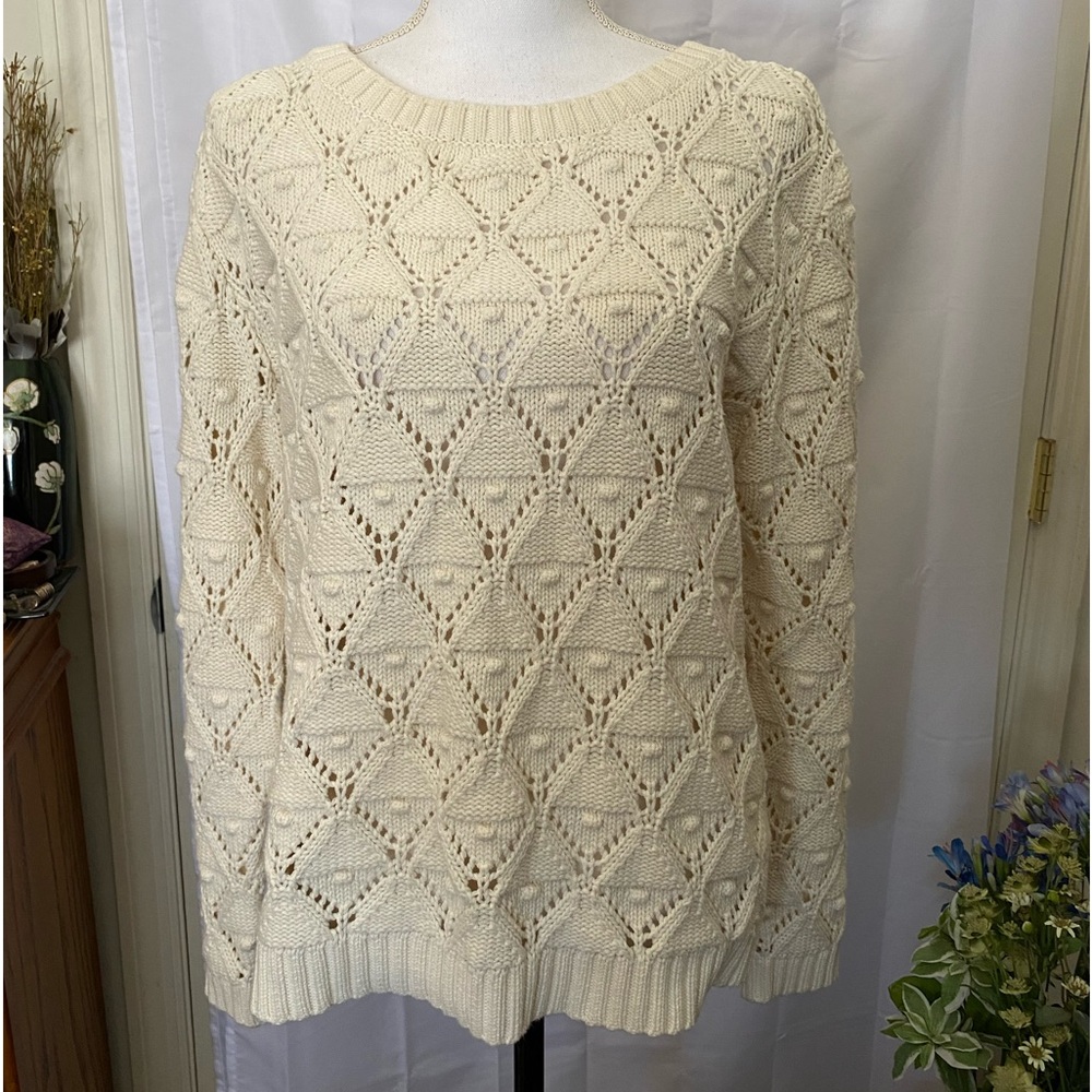 Women’s, Tommy Hilfiger, Open Knit, Crew Neck, Sweater